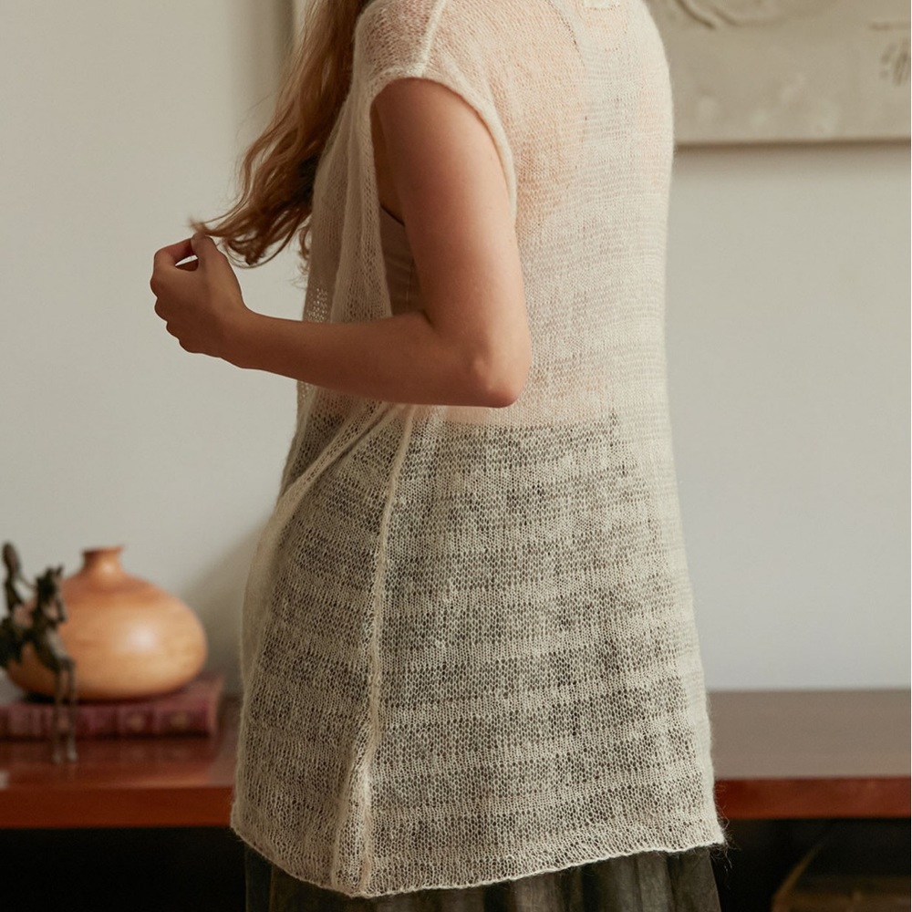 Small Pink Rose White Lace Sheer Cardigan